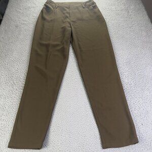 NWT Linda Allard Ellen Tracy Pants Women 8 Green Straight Business Casual Travel